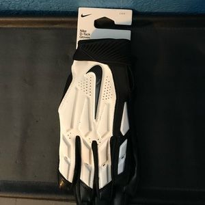 New Nike D-Tack Padded Lineman Football Gloves White/Black Size L